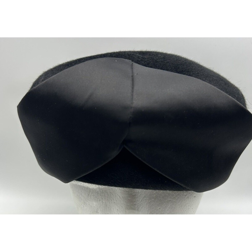 Vintage Womens Hat TNL 100% Wool Black USA Union Made Read 21.5"